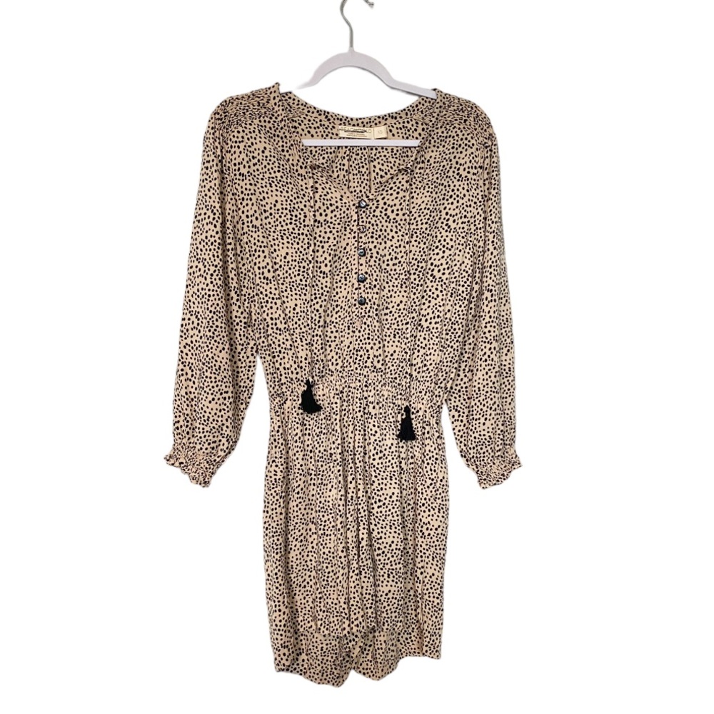Anthropologie Beachgold Chelsea Romper Animal Print Tan/Black Spot Boho Sz XS - Picture 4 of 10